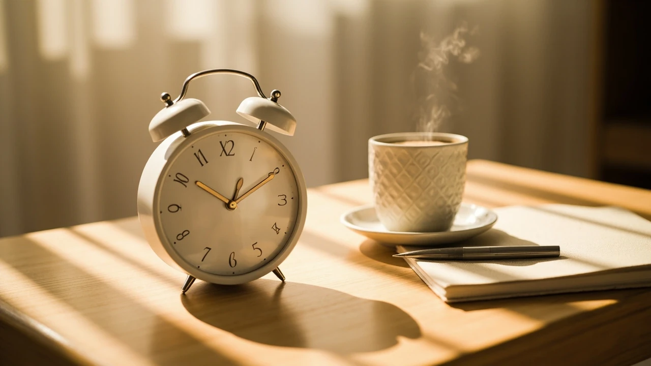 Analoge Uhr mit der Anzeige 08:08 Uhr als Symbol für die Spiegeluhrzeit-Bedeutung